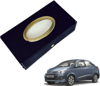 MOCKHE Chrom-Black Tisue Box Leatherete-559 Vehicle Tissue Dispenser(Black)