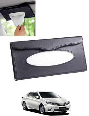 MSNP Universal Leatherite Rectangle Black Tissue Box For Car/office/Home-10 Vehicle Tissue Dispenser(Black)