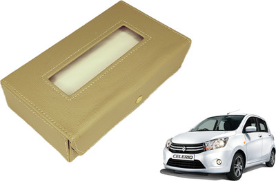 MOCKHE Basic-Beige Tissue Box Leatherette-281 Vehicle Tissue Dispenser(Beige)