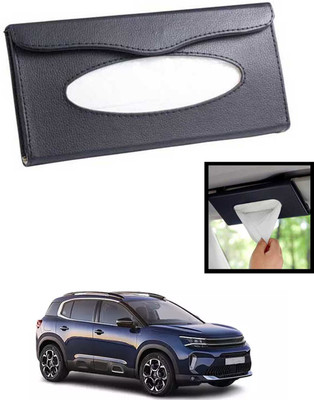 MATIES Universal Lightweight/Waterproof Leatherite Rectangle Black Tissue For Car-45 Vehicle Tissue Dispenser(Black)