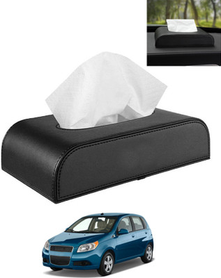 AYW Black Tissue Holder Leatherite/Include Tissue/Save Space For Home/Car/Office-26 Vehicle Tissue Dispenser(Black)