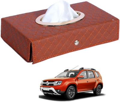 MOCKHE Cross-Tan Tissue Box Leatherette-191 Vehicle Tissue Dispenser(Grey)