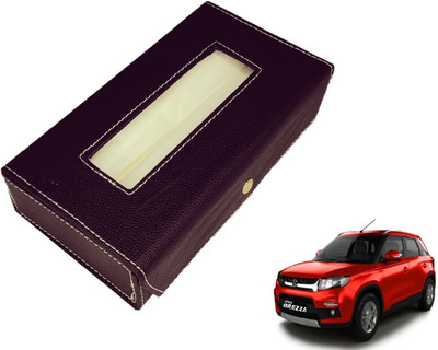MOCKHE Basic-Black Tissue Box Leatherette-211 Vehicle Tissue Dispenser(Black)