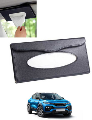 MSNP Universal Leatherite Rectangle Black Tissue Box For Car/office/Home-162 Vehicle Tissue Dispenser(Black)