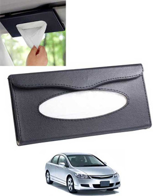 monolive Black Leatherite Rectangle Shape Fancy Design Tissue Dispencer For Car-296 Vehicle Tissue Dispenser(Black)