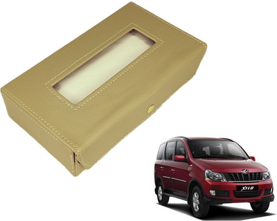 MOCKHE Basic-Beige Tissue Box Leatherette-447 Vehicle Tissue Dispenser(Beige)
