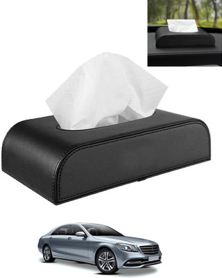 AYW Tissue Holder Black Leatherite/Include Tissue/Save Space For Home/Car/Office-192 Vehicle Tissue Dispenser(Black)