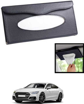 MATIES Universal Lightweight/Waterproof Leatherite Rectangle Black Tissue For Car-224 Vehicle Tissue Dispenser(Black)