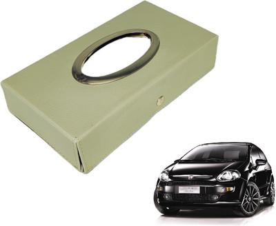 MOCKHE Chrom-Beige Tisue Box Leatherete-767 Vehicle Tissue Dispenser(Beige)