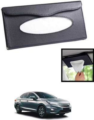 MATIES Universal Lightweight/Waterproof Leatherite Rectangle Black Tissue For Car-62 Vehicle Tissue Dispenser(Black)