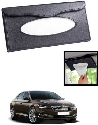 MATIES Universal Lightweight/Waterproof Leatherite Rectangle Black Tissue For Car-254 Vehicle Tissue Dispenser(Black)