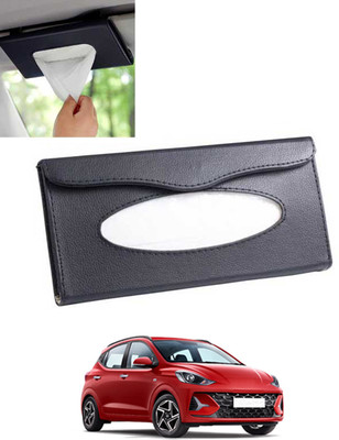 MSNP Universal Leatherite Rectangle Black Tissue Box For Car/office/Home-123 Vehicle Tissue Dispenser(Black)
