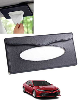 AYW Black Car Tissue Holder Rectangle Leatherite/Include Tissue/Save Space-040 Vehicle Tissue Dispenser(Black)