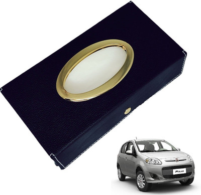 MOCKHE Chrom-Black Tisue Box Leatherete-338 Vehicle Tissue Dispenser(Black)