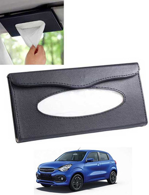 ABJD Leatherite Universal Black Rectangle Tissue Holder For Office,Home,Car-53 Vehicle Tissue Dispenser(Black)