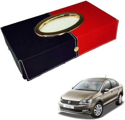 MOCKHE Chrom-Black-Red Tisue Box Leatherete-493 Vehicle Tissue Dispenser(Black, Red)