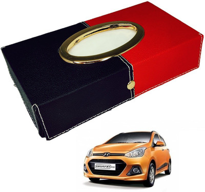 MOCKHE Chrom-Black-Red Tisue Box Leatherete-388 Vehicle Tissue Dispenser(Black, Red)