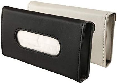 CARTMAN Car Tissue Holder Napkin Holder Backseat Tissue Case Holder Vehicle Wipes Vehicle Tissue Dispenser(Beige, Black)