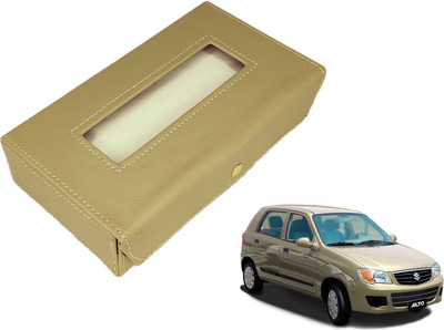 MOCKHE Basic-Beige Tissue Box Leatherette-258 Vehicle Tissue Dispenser(Beige)