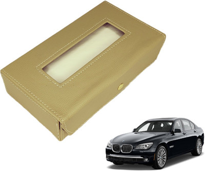 MOCKHE Basic-Beige Tissue Box Leatherette-236 Vehicle Tissue Dispenser(Beige)