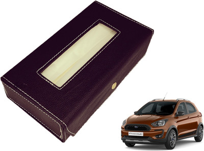 MOCKHE Basic-Black Tissue Box Leatherette-95 Vehicle Tissue Dispenser(Black)