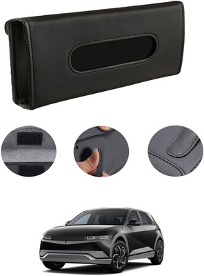 MATIES Rectangle Shape Fancy Design Tissue Dispencer For Car-157 Vehicle Tissue Dispenser(Black)