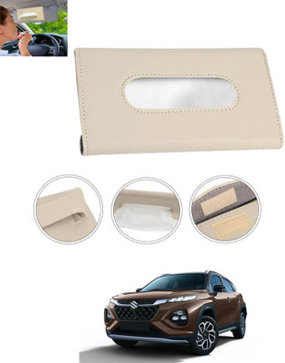 MATIES New Excellent Bright Color Beige Rectangle Shape Tissue Box For-113 Vehicle Tissue Dispenser(Beige)