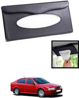 MATIES Universal Lightweight/Waterproof Leatherite Rectangle Black Tissue For Car-197 Vehicle Tissue Dispenser(Black)