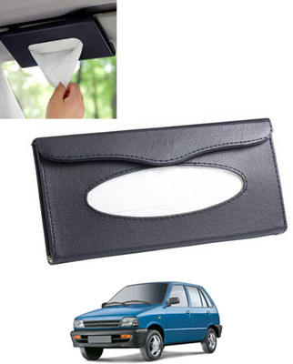 MSNP Universal Leatherite Rectangle Black Tissue Box For Car/office/Home-02 Vehicle Tissue Dispenser(Black)