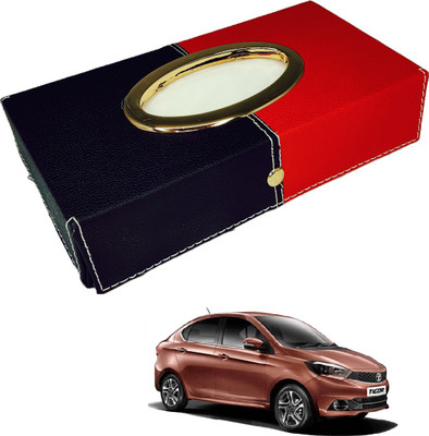 MOCKHE Chrom-Black-Red Tisue Box Leatherete-742 Vehicle Tissue Dispenser(Black, Red)