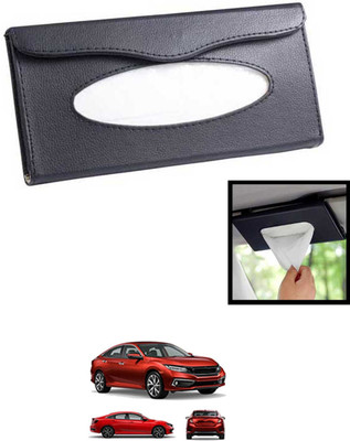 MATIES Universal Lightweight/Waterproof Leatherite Rectangle Black Tissue For Car-65 Vehicle Tissue Dispenser(Black)