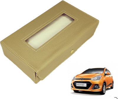 MOCKHE Basic-Beige Tissue Box Leatherette-327 Vehicle Tissue Dispenser(Beige)