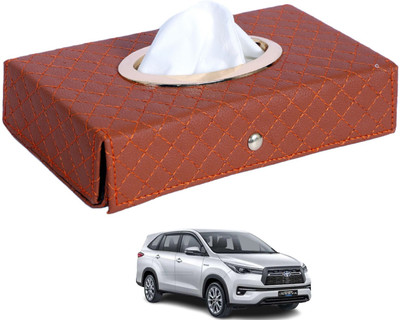 MOCKHE Cross-Tan Tissue Box Leatherette-245 Vehicle Tissue Dispenser(Grey)