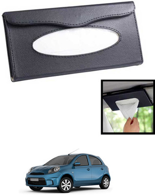 MATIES Universal Lightweight/Waterproof Leatherite Rectangle Black Tissue For Car-186 Vehicle Tissue Dispenser(Black)