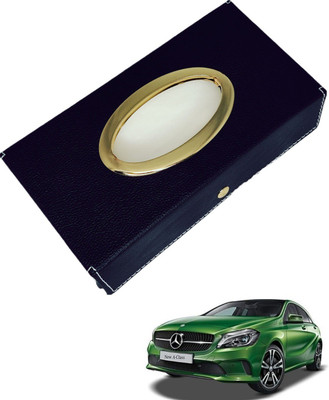 MOCKHE Chrom-Black Tisue Box Leatherete-324 Vehicle Tissue Dispenser(Black)