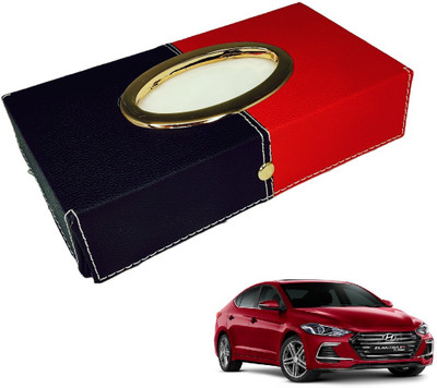 MOCKHE Chrom-Black-Red Tisue Box Leatherete-449 Vehicle Tissue Dispenser(Black, Red)