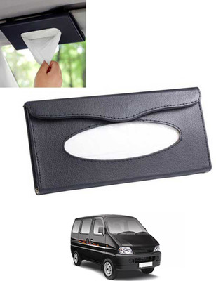 MSNP Universal Leatherite Rectangle Black Tissue Box For Car/office/Home-83 Vehicle Tissue Dispenser(Black)