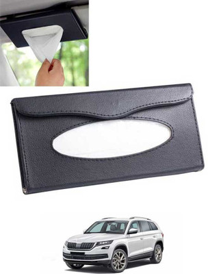CCMM Universal Leatherite Black Rectangle Tissue Paper Box/Dispencer For Car-165 Vehicle Tissue Dispenser(Black)