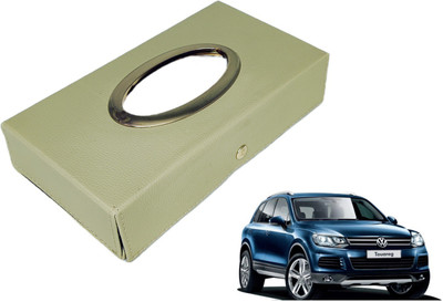MOCKHE Chrom-Beige Tisue Box Leatherete-825 Vehicle Tissue Dispenser(Beige)