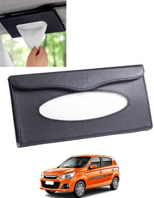 ABJD Leatherite Universal Black Rectangle Tissue Holder For Office,Home,Car-13 Vehicle Tissue Dispenser(Black)