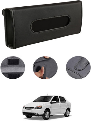MATIES Rectangle Shape Fancy Design Tissue Dispencer For Car-151 Vehicle Tissue Dispenser(Black)