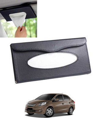 MSNP Universal Leatherite Rectangle Black Tissue Box For Car/office/Home-18 Vehicle Tissue Dispenser(Black)