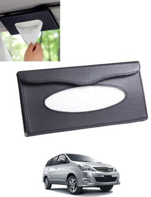 MSNP Universal Leatherite Rectangle Black Tissue Box For Car/office/Home-155 Vehicle Tissue Dispenser(Black)