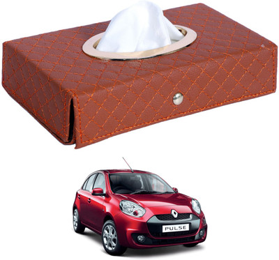 MOCKHE Cross-Tan Tissue Box Leatherette-289 Vehicle Tissue Dispenser(Grey)