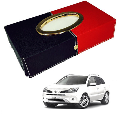 MOCKHE Chrom-Black-Red Tisue Box Leatherete-432 Vehicle Tissue Dispenser(Black, Red)