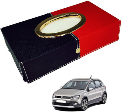 MOCKHE Chrom-Black-Red Tisue Box Leatherete-204 Vehicle Tissue Dispenser(Black, Red)