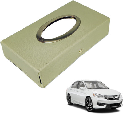 MOCKHE Chrom-Beige Tisue Box Leatherete-598 Vehicle Tissue Dispenser(Beige)