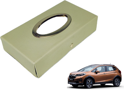 MOCKHE Chrom-Beige Tisue Box Leatherete-845 Vehicle Tissue Dispenser(Beige)