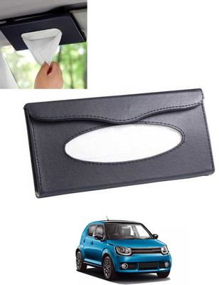 MSNP Universal Leatherite Rectangle Black Tissue Box For Car/office/Home-147 Vehicle Tissue Dispenser(Black)