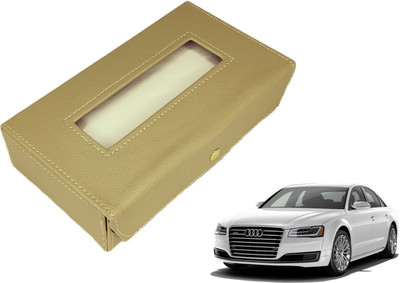 MOCKHE Basic-Beige Tissue Box Leatherette-249 Vehicle Tissue Dispenser(Beige)